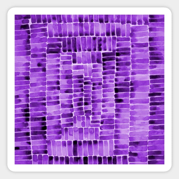 Watercolor abstract rectangles - purple Magnet by wackapacka